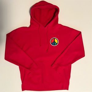 Red No Violence Know Peace Hoodie Large by 10.Deep